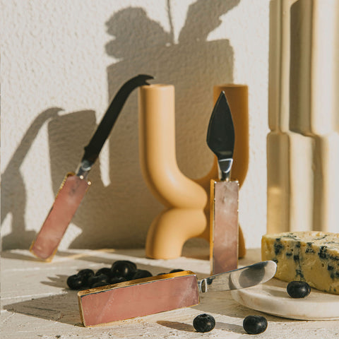 Rose Quartz Hard Cheese Knife