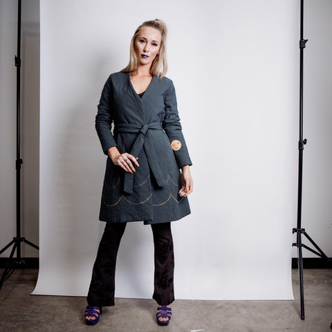 24/7 Quilted Trench - Spruce