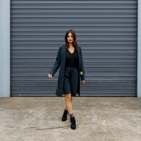 24/7 Quilted Trench - Spruce