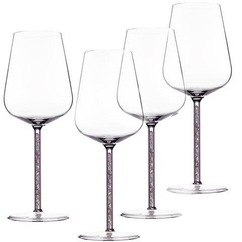 Strawberry Quartz Crystal-stemmed Wine Glasses (4 Piece)