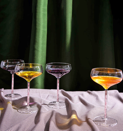 Champagne/ Cocktail Coupe - Strawberry Quartz (4 Piece)