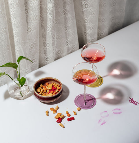 Champagne/ Cocktail Coupe - Strawberry Quartz (4 Piece)