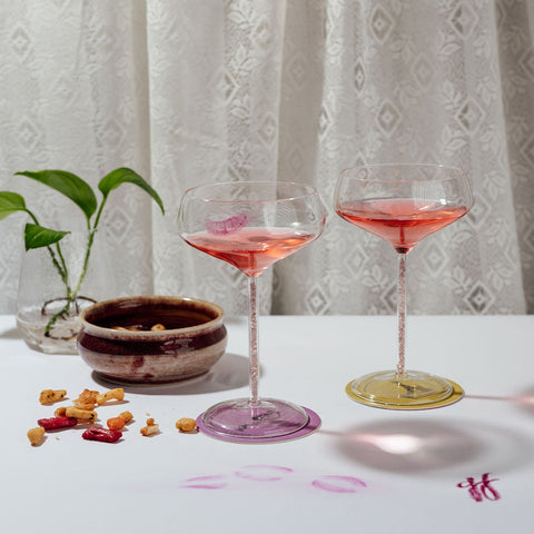 Champagne/ Cocktail Coupe - Strawberry Quartz (4 Piece)