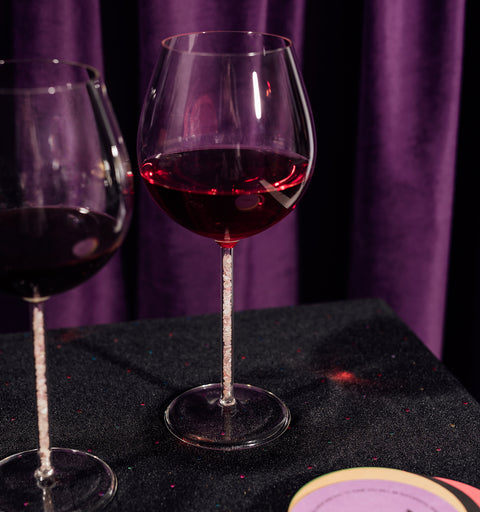 Crystal-Stemmed Wine Goblet - Rose Quartz (2 Piece)