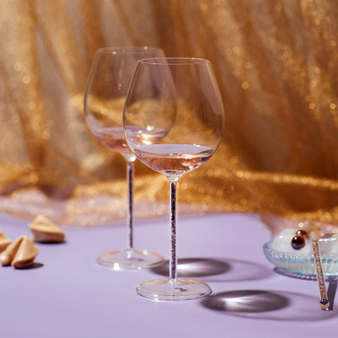 Crystal-Stemmed Wine Goblet - Amethyst (2 Piece)