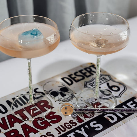 Champagne/ Cocktail Coupe - Green Aventurine (2 Piece)