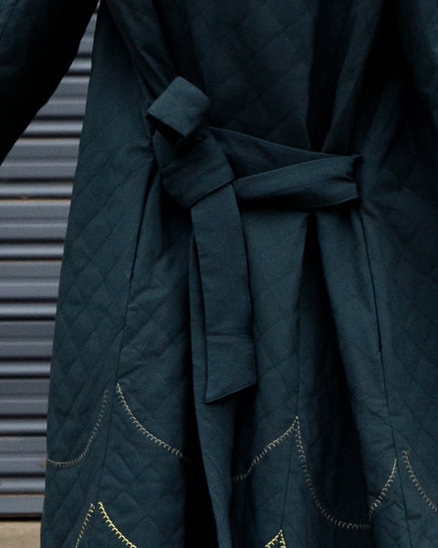 24/7 Quilted Trench - Spruce