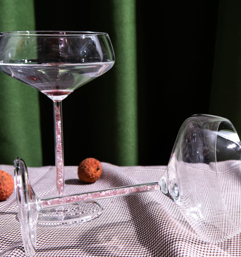 Champagne/ Cocktail Coupe - Strawberry Quartz (4 Piece)