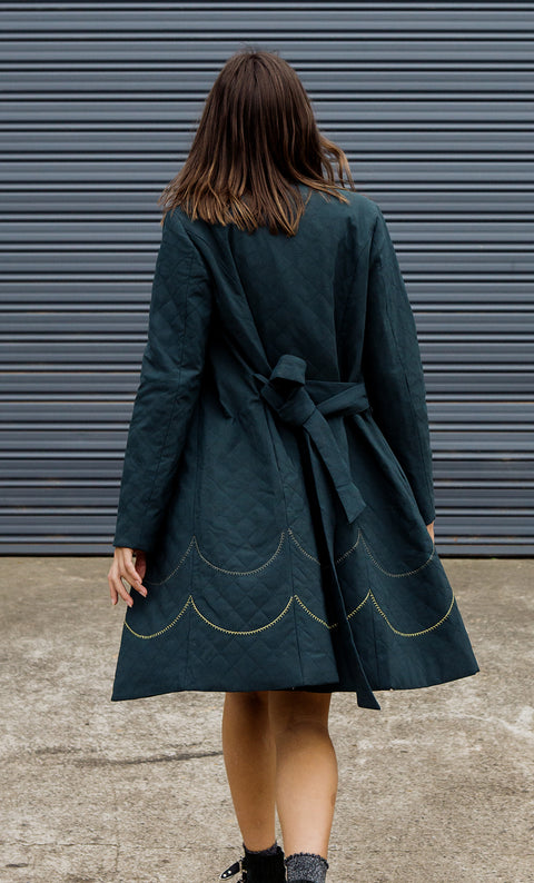 24/7 Quilted Trench - Spruce