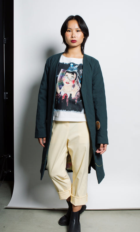 24/7 Quilted Trench - Spruce