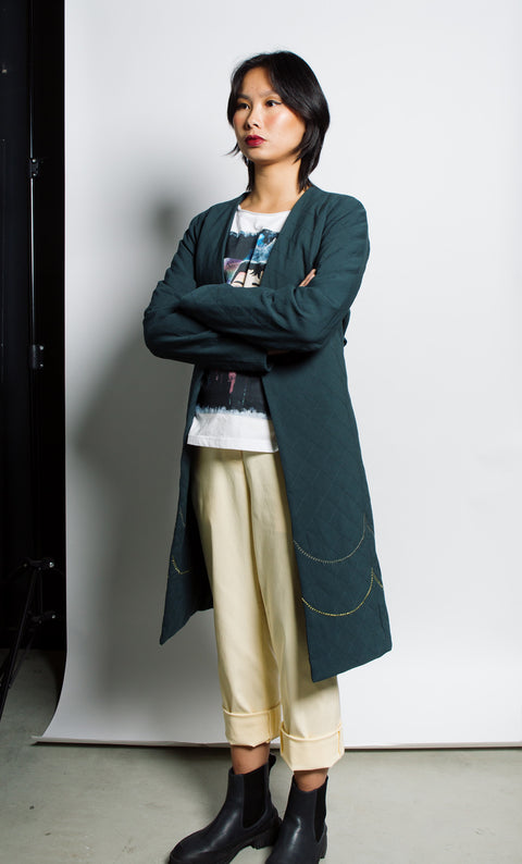 24/7 Quilted Trench - Spruce