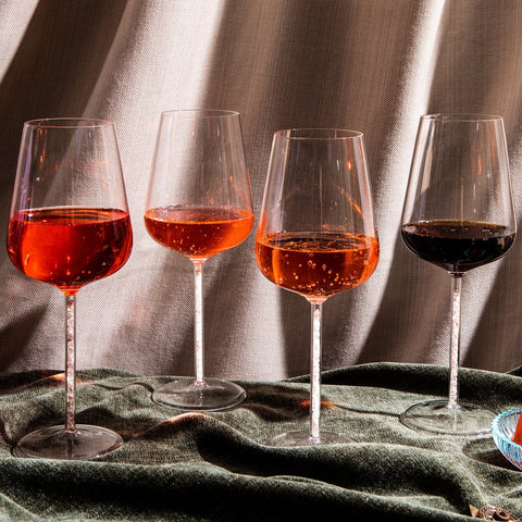 Rose Quartz Crystal-stemmed Wine Glasses (4 Piece)