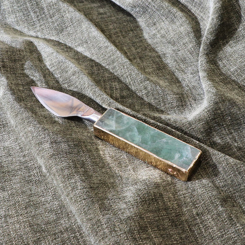 Green Fluorite Hard Cheese Knife