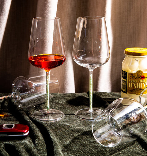 Green Aventurine Crystal-stemmed Wine Glasses (4 Piece)