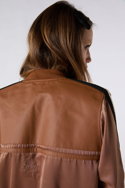 Apple Leather Bomber - Whiskey