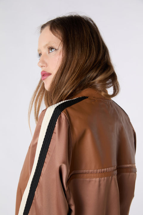Apple Leather Bomber - Whiskey