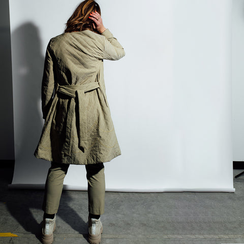 24/7 Quilted Trench - Army Thrash