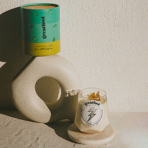 Citrine and the Queens - Crystal Candle