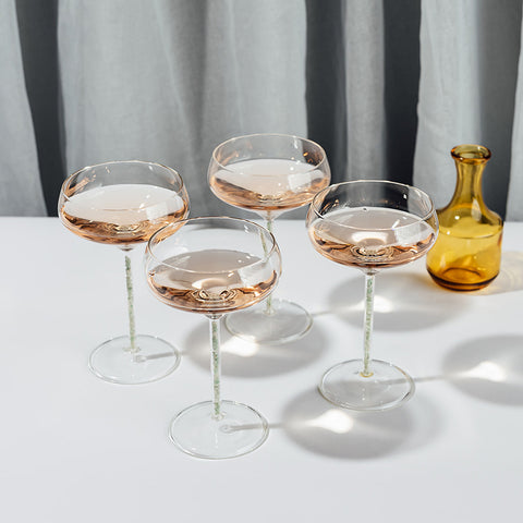 Champagne/ Cocktail Coupe - Green Aventurine (4 Piece)