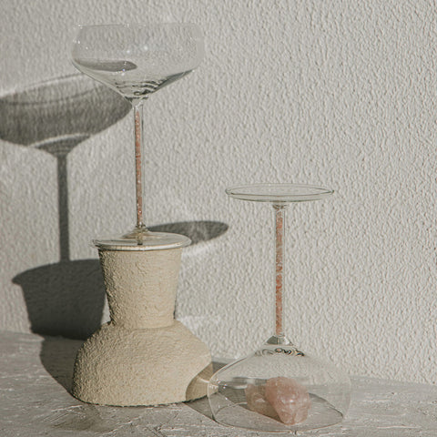 Champagne/ Cocktail Coupe - Rose Quartz (2 Piece)
