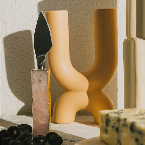 Rose Quartz Hard Cheese Knife