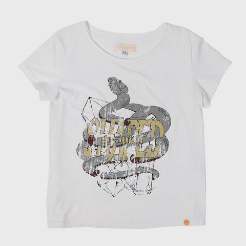 Snake Metal Tee - White 100% Certified Organic Cotton
