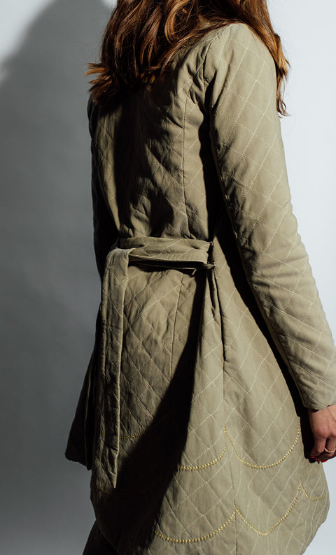 24/7 Quilted Trench - Army Thrash