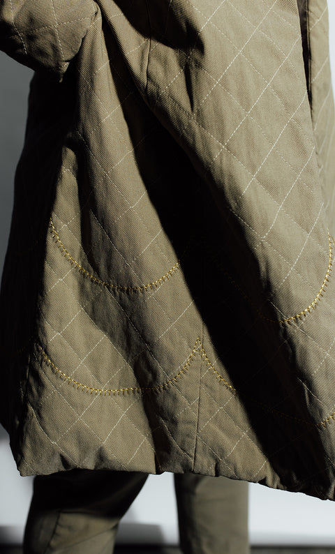 24/7 Quilted Trench - Army Thrash