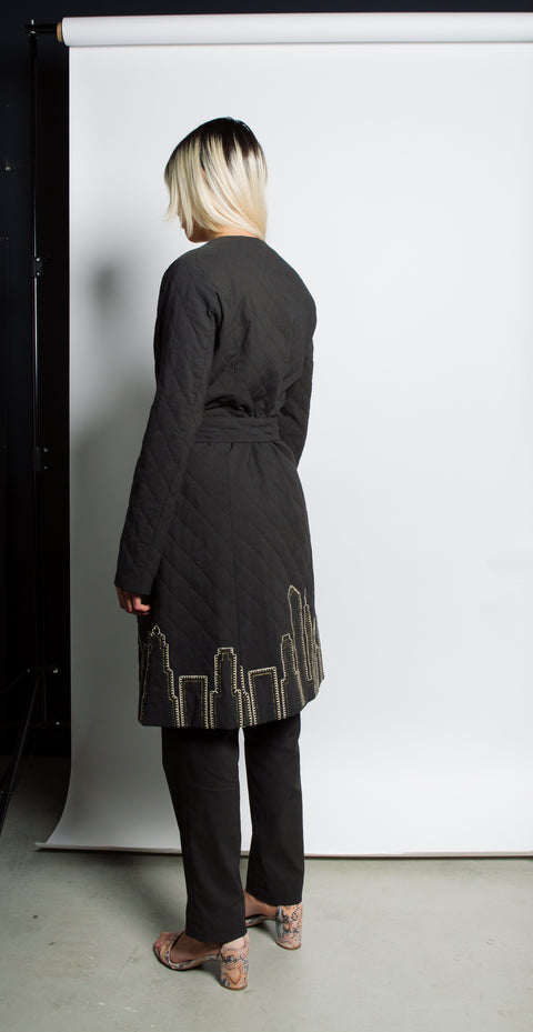 24/7 Quilted Trench - Heritage Black