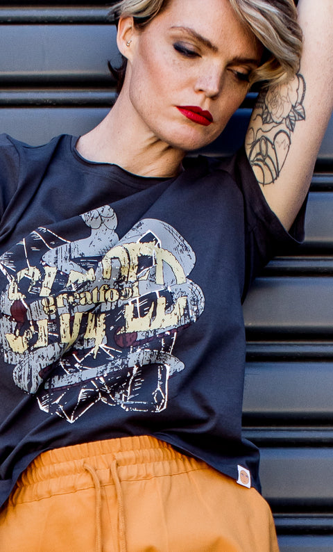 Snake Metal Tee - Heritage Black 100% Certified Organic Cotton