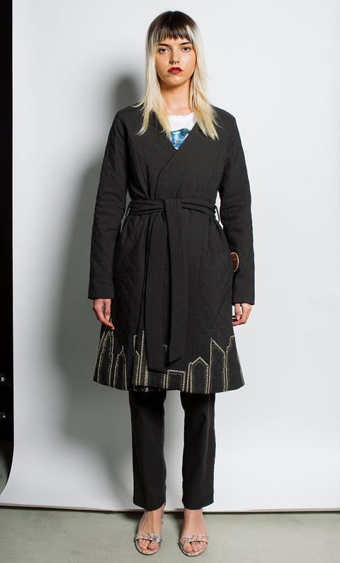24/7 Quilted Trench - Heritage Black
