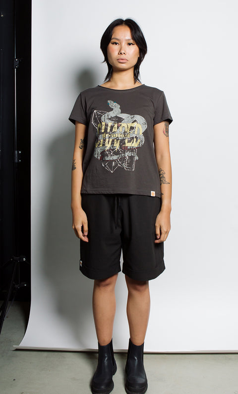 Snake Metal Tee - Heritage Black 100% Certified Organic Cotton