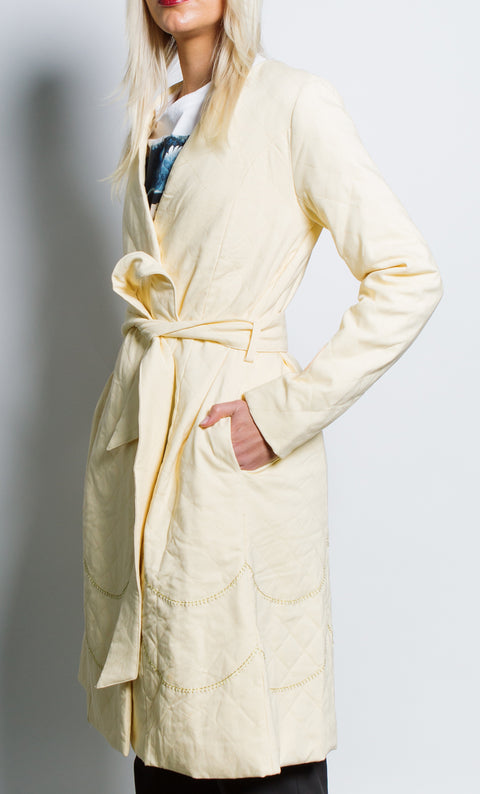 24/7 Quilted Trench - Snow