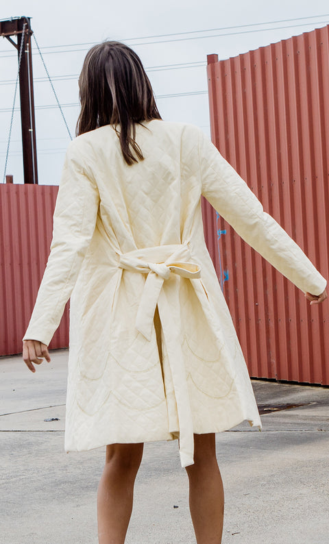 24/7 Quilted Trench - Snow