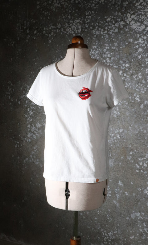 Lipstick Smear Tee - White
