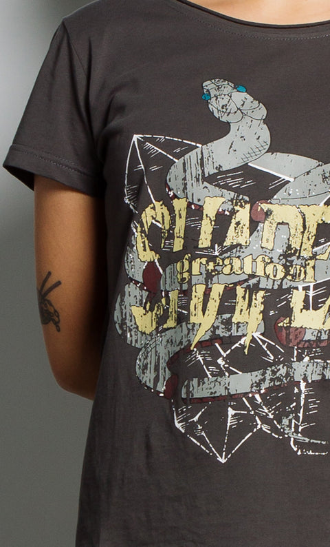 Snake Metal Tee - Heritage Black 100% Certified Organic Cotton